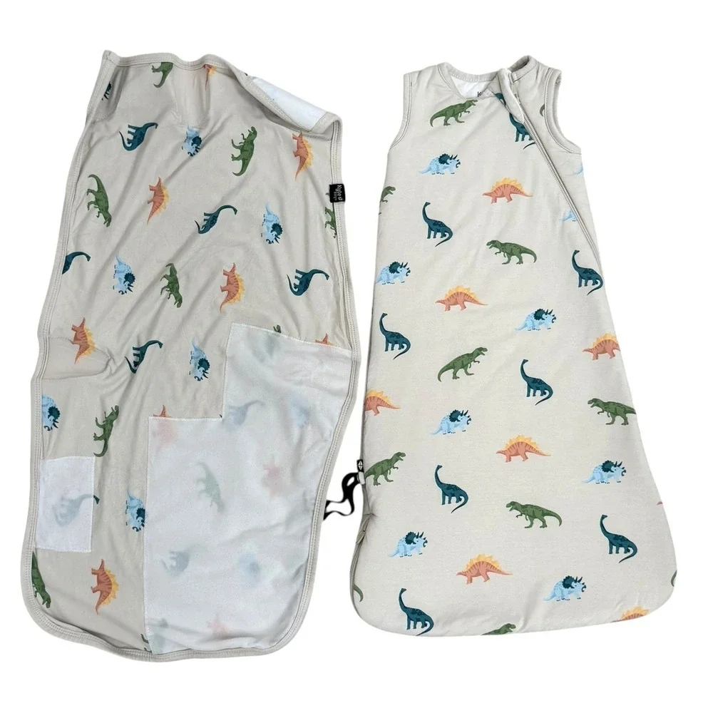 Kyte Baby Dino Print Bamboo Sleep Bag Swaddler Set 1.0 TOG  XS 7-13 lbs Unisex
